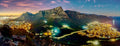 Table Mountain and Twelve Apostles at sunrise panorama from Lion's Head