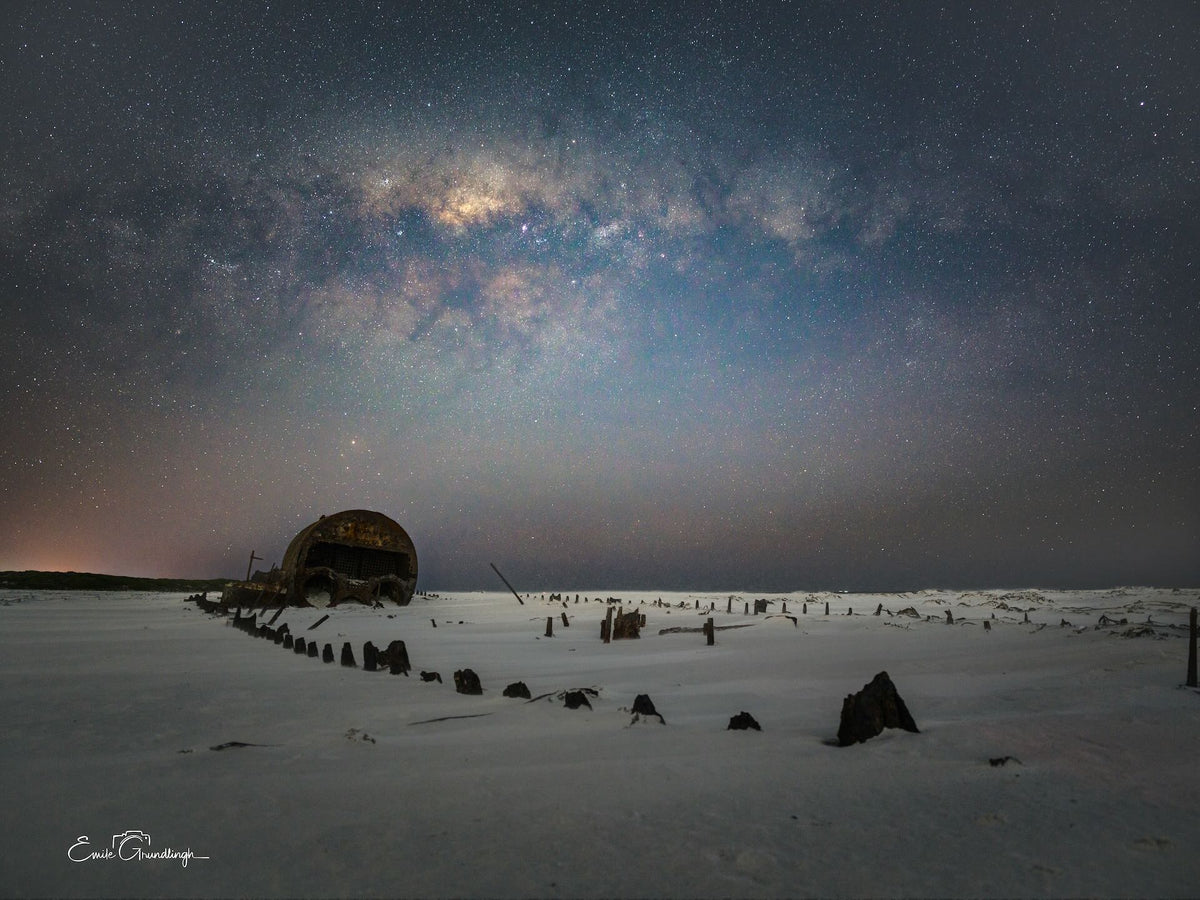 Kakapo shipwreck on Noordhoek Beach under the Milky Way by Emile Grundlingh