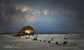 SS Kakapo boiler lit up under the Milky Way on Noordhoek Beach by Emile Grundlingh