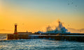 Dawn on the Harbour Wall