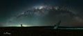 Panoramic Milky Way arch above the Tankwa Karoo pedestal at night, photographed by Emile Grundlingh.